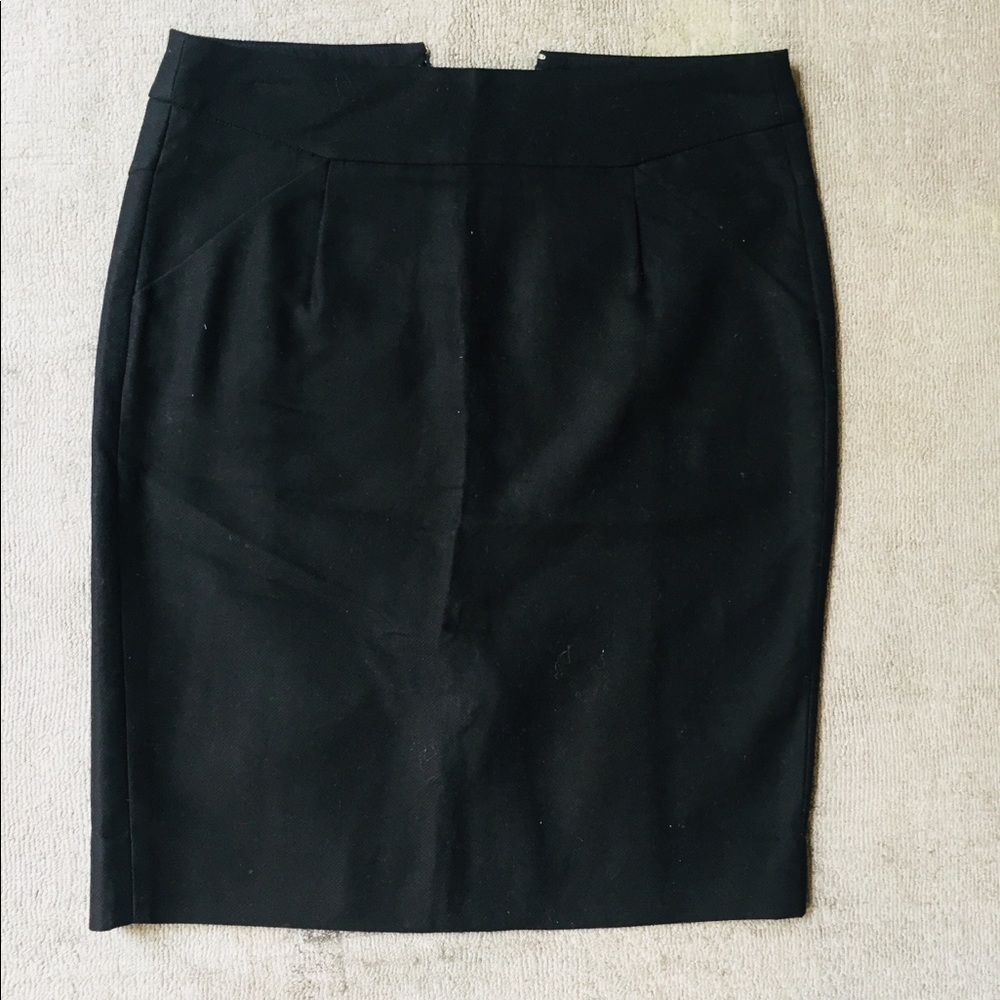 J Crew Solid Black Pencil Skirt